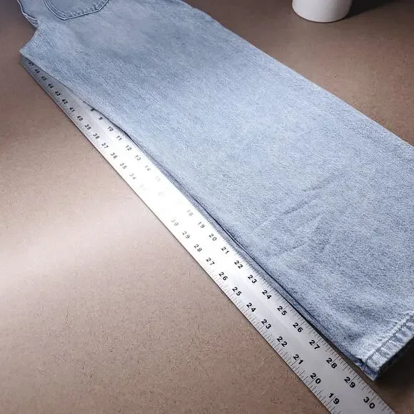 Cotton:On Relaxed Wide Leg Jeans 100% Cotton Denim Women 6 Light Blue Skater 90s - Picture 8 of 13